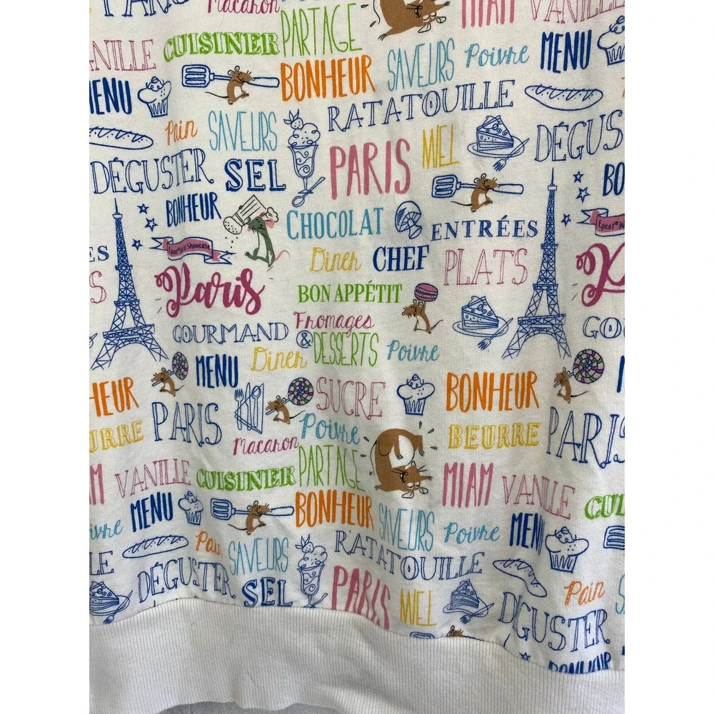 Disney Parks Paris Foodie Graphic Hoodie Zip Up XXL Eiffel Tower Graphic - Picture 7 of 11